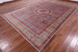 Geometric Persian Mamluk Handmade Wool Rug - 8' 11" X 11' 10" - Golden Nile
