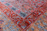 Geometric Persian Mamluk Handmade Wool Rug - 8' 11" X 11' 10" - Golden Nile
