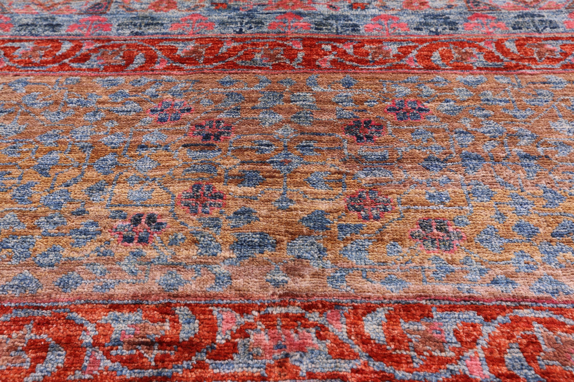 Geometric Persian Mamluk Handmade Wool Rug - 8' 11" X 11' 10" - Golden Nile