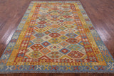Reversible Kilim Flat Weave Wool Rug - 6' 6" X 9' 10" - Golden Nile