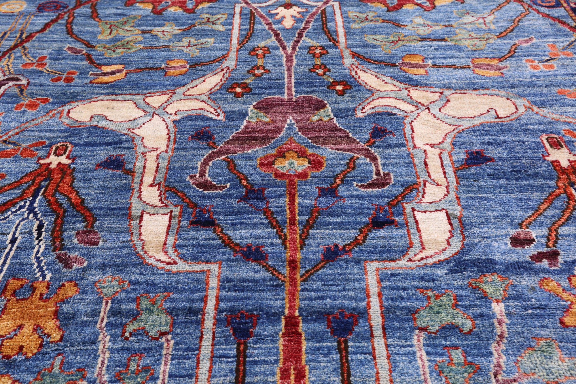 Blue Persian Fine Serapi Handmade Wool Rug - 14' 0" X 23' 2" - Golden Nile