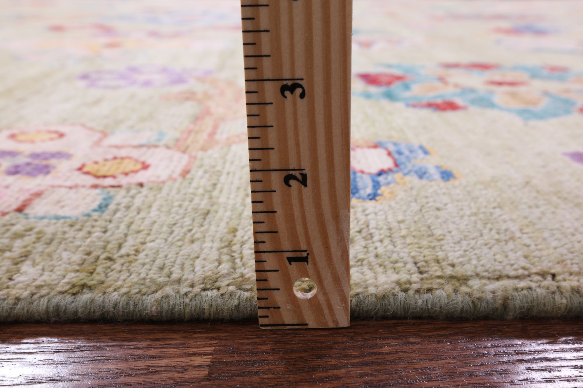 Green Turkish Oushak Hand Knotted Wool Rug - 9' 0" X 11' 10" - Golden Nile