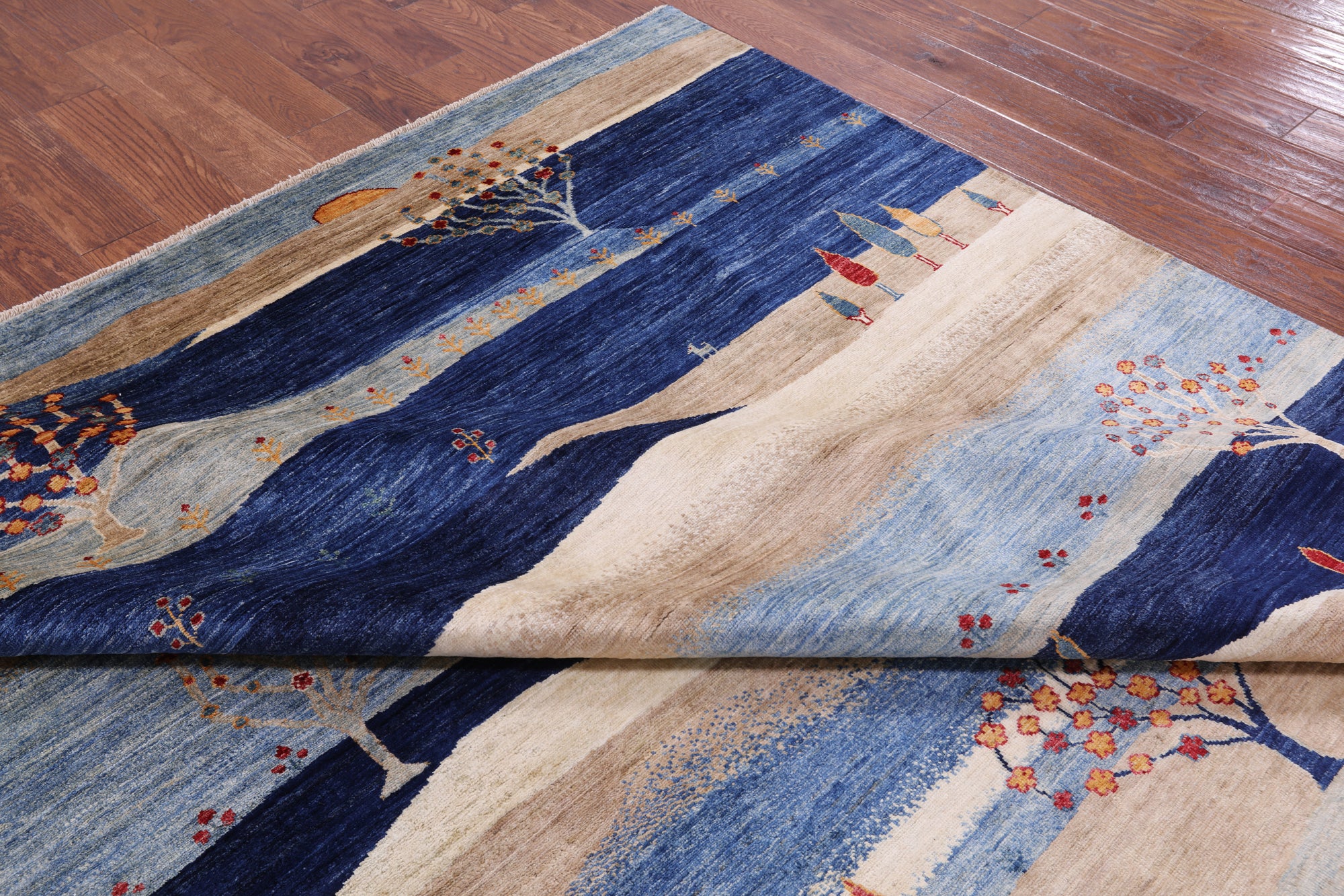 Tribal Persian Gabbeh Hand Knotted Wool Rug - 8' 8" X 11' 7" - Golden Nile