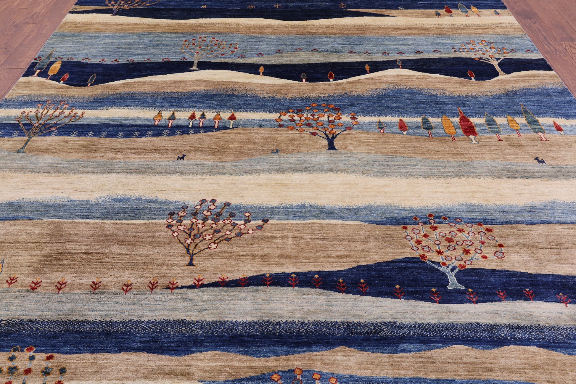 Tribal Persian Gabbeh Hand Knotted Wool Rug - 8' 8" X 11' 7" - Golden Nile