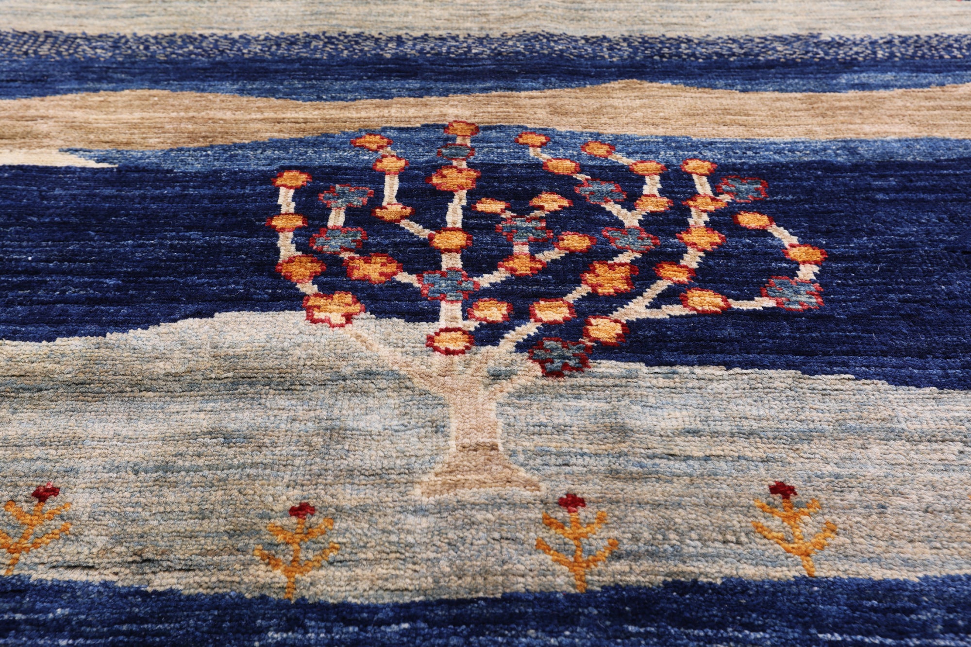 Tribal Persian Gabbeh Hand Knotted Wool Rug - 8' 8" X 11' 7" - Golden Nile