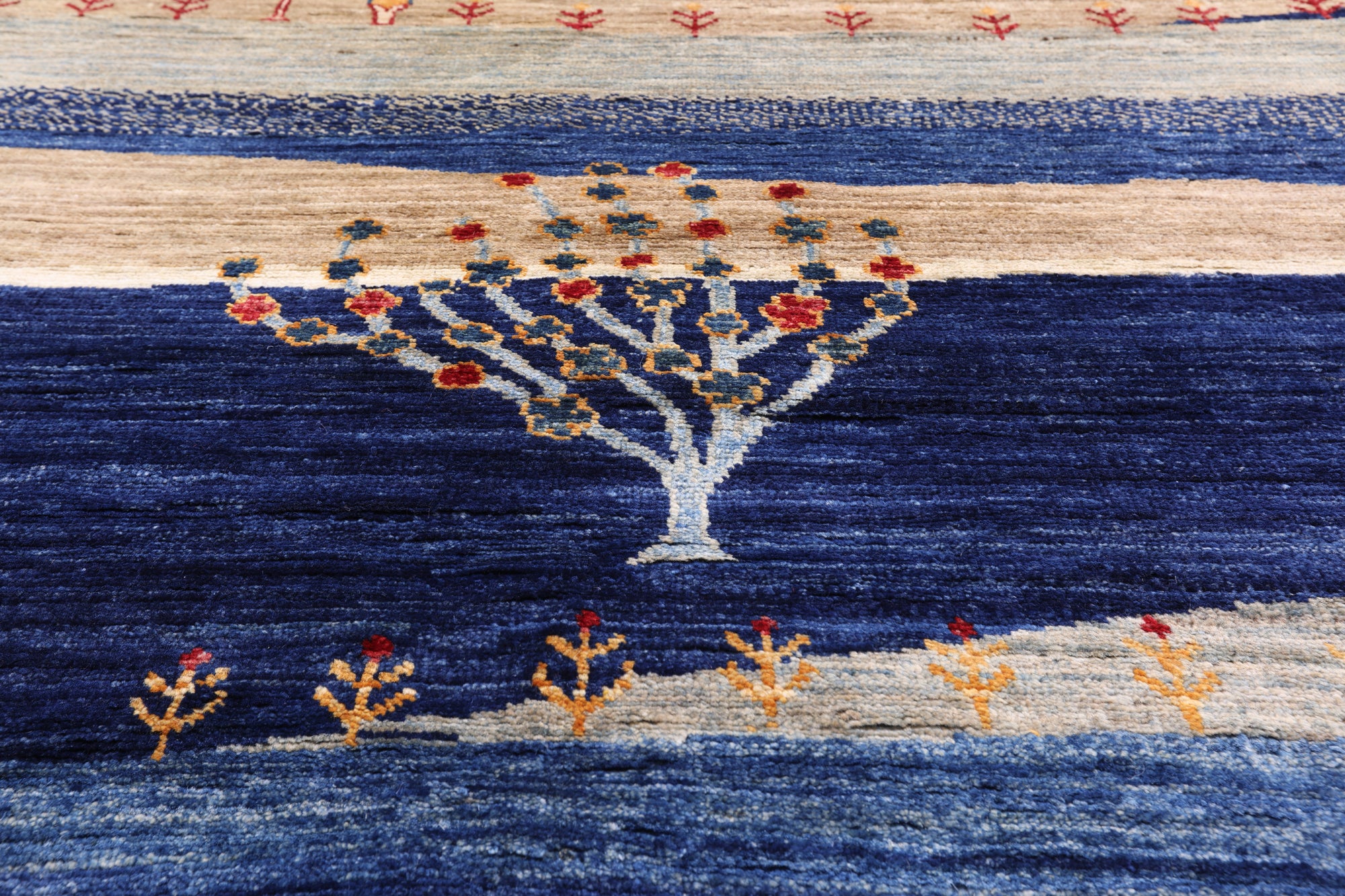 Tribal Persian Gabbeh Hand Knotted Wool Rug - 8' 8" X 11' 7" - Golden Nile
