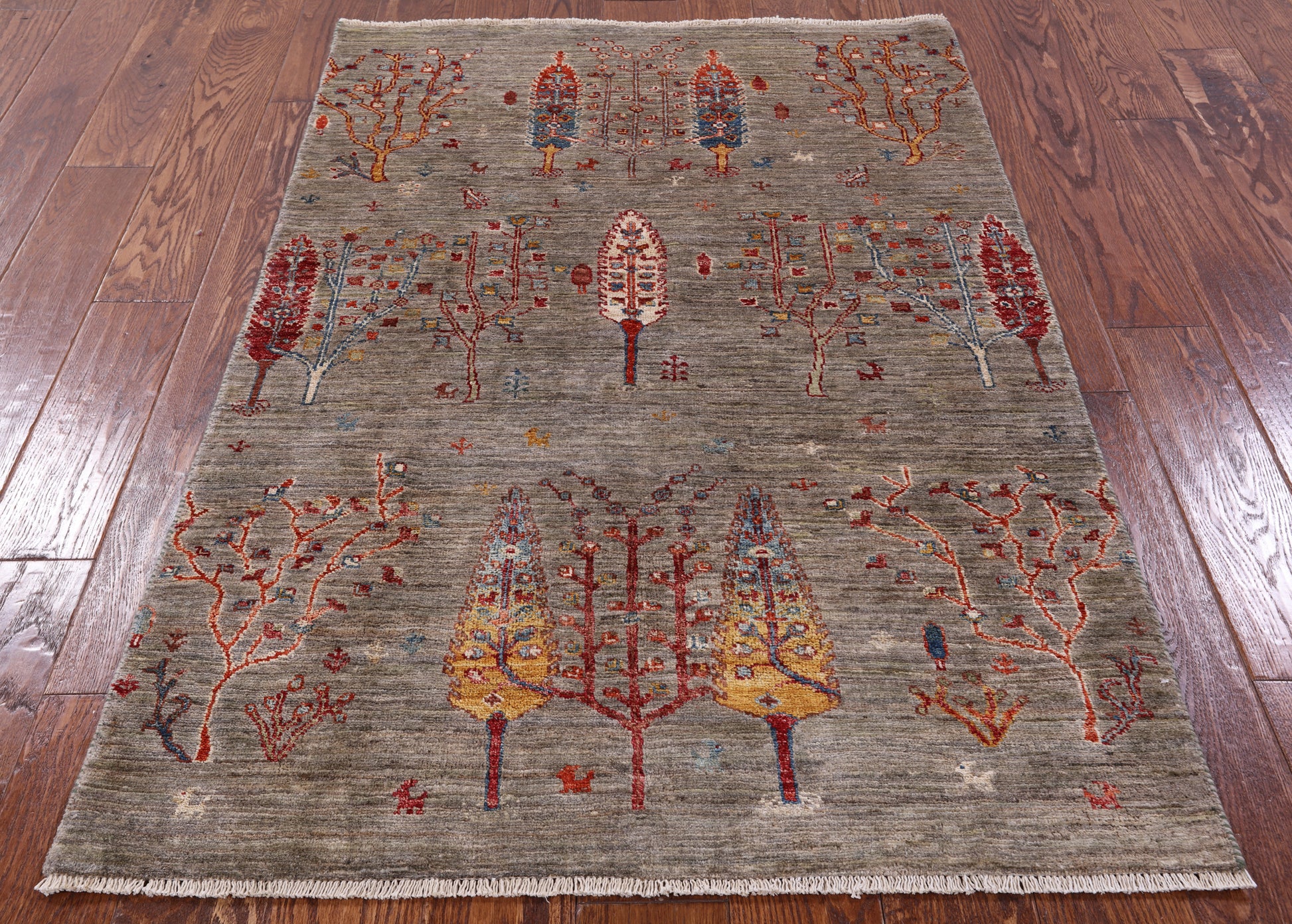 Tribal Persian Gabbeh Hand Knotted Wool Rug - 3' 4" X 5' 0" - Golden Nile