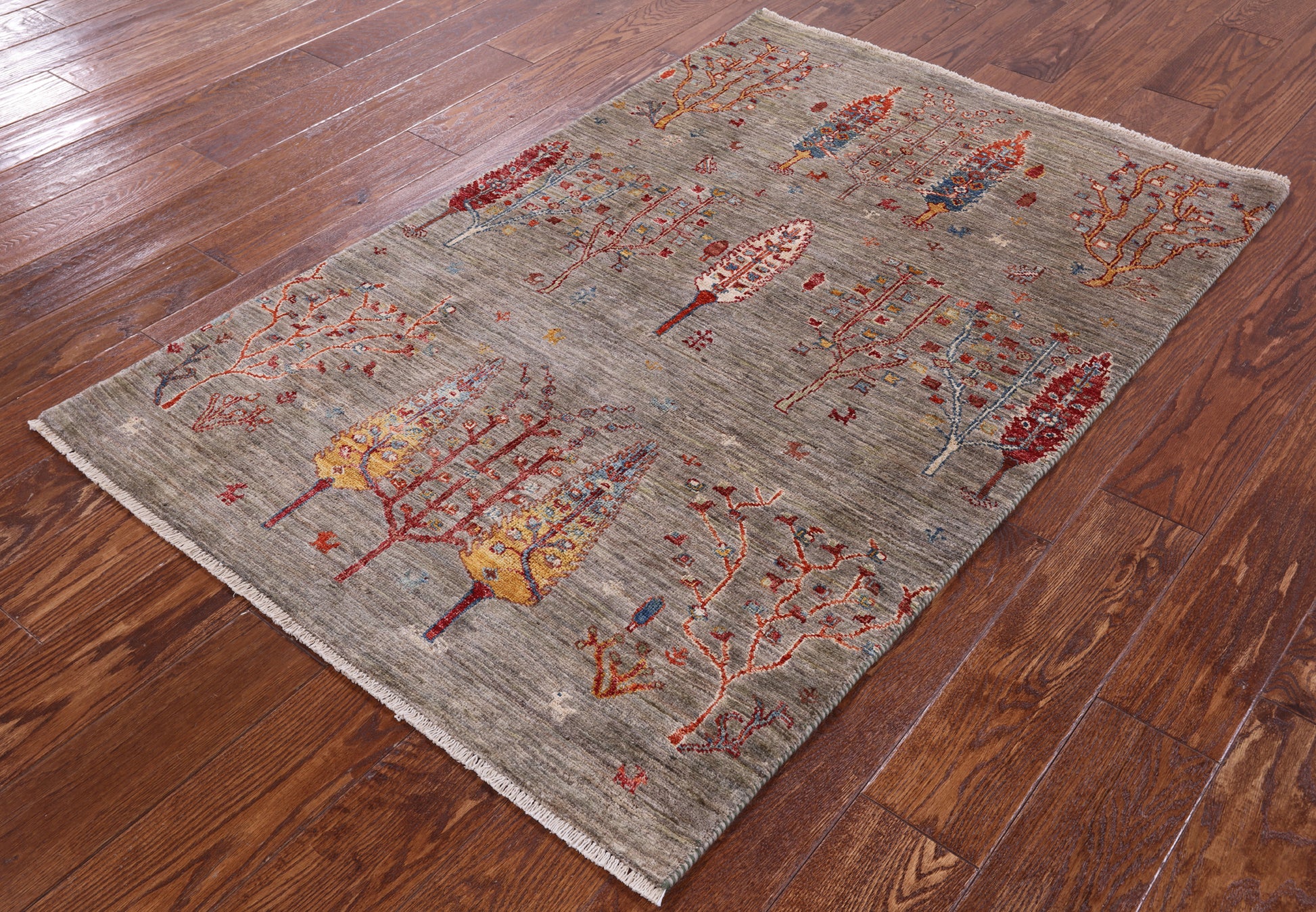 Tribal Persian Gabbeh Hand Knotted Wool Rug - 3' 4" X 5' 0" - Golden Nile