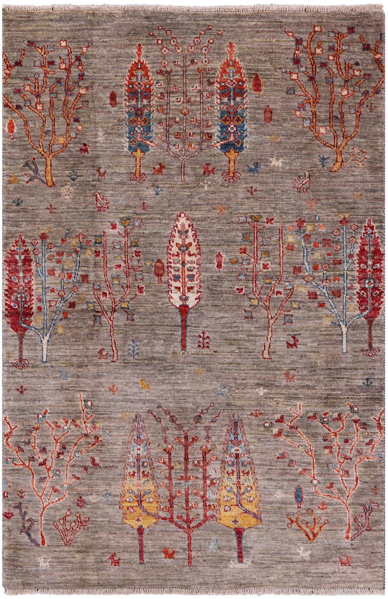 Tribal Persian Gabbeh Hand Knotted Wool Rug - 3' 4" X 5' 0" - Golden Nile