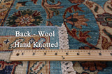 Blue Peshawar Hand Knotted Wool Rug - 7' 0" X 9' 8" - Golden Nile
