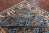 Blue Peshawar Hand Knotted Wool Rug - 7' 0" X 9' 8" - Golden Nile