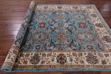 Blue Peshawar Hand Knotted Wool Rug - 7' 0" X 9' 8" - Golden Nile