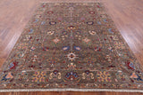 Peshawar Hand Knotted Wool Rug - 6' 9" X 9' 8" - Golden Nile