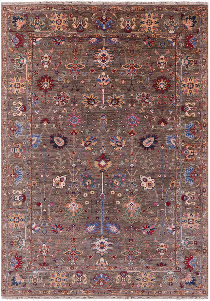 Peshawar Hand Knotted Wool Rug - 6' 9" X 9' 8" - Golden Nile