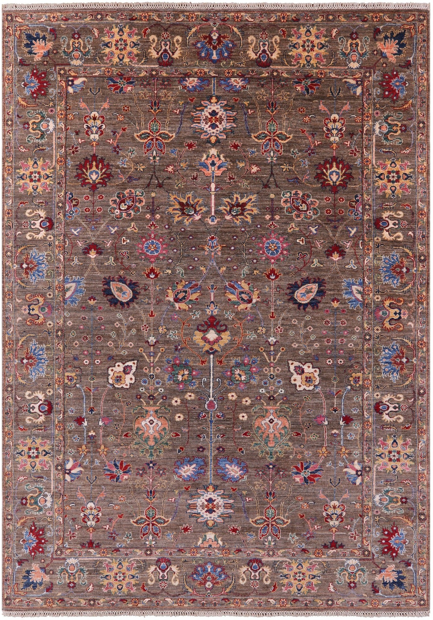 Peshawar Hand Knotted Wool Rug - 6' 9" X 9' 8" - Golden Nile