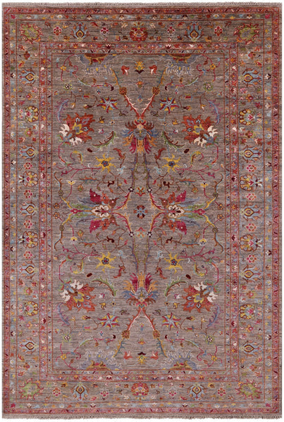 Peshawar Hand Knotted Wool Rug - 6' 9" X 10' 0" - Golden Nile