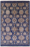 Blue Peshawar Hand Knotted Wool Rug - 6' 7" X 10' 3" - Golden Nile