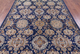 Blue Peshawar Hand Knotted Wool Rug - 6' 7" X 10' 3" - Golden Nile