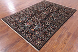 Brown Tree Of Life Peshawar Hand Knotted Wool Rug - 5' 8" X 8' 0" - Golden Nile
