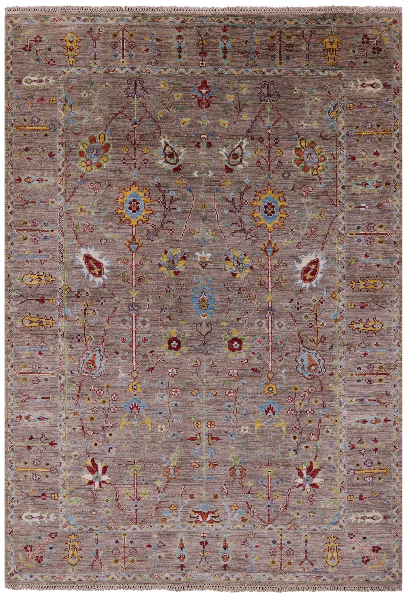 Peshawar Hand Knotted Wool Rug - 5' 8" X 8' 1" - Golden Nile
