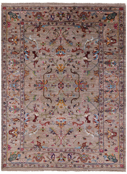 Peshawar Hand Knotted Wool Rug - 5' 8" X 7' 5" - Golden Nile