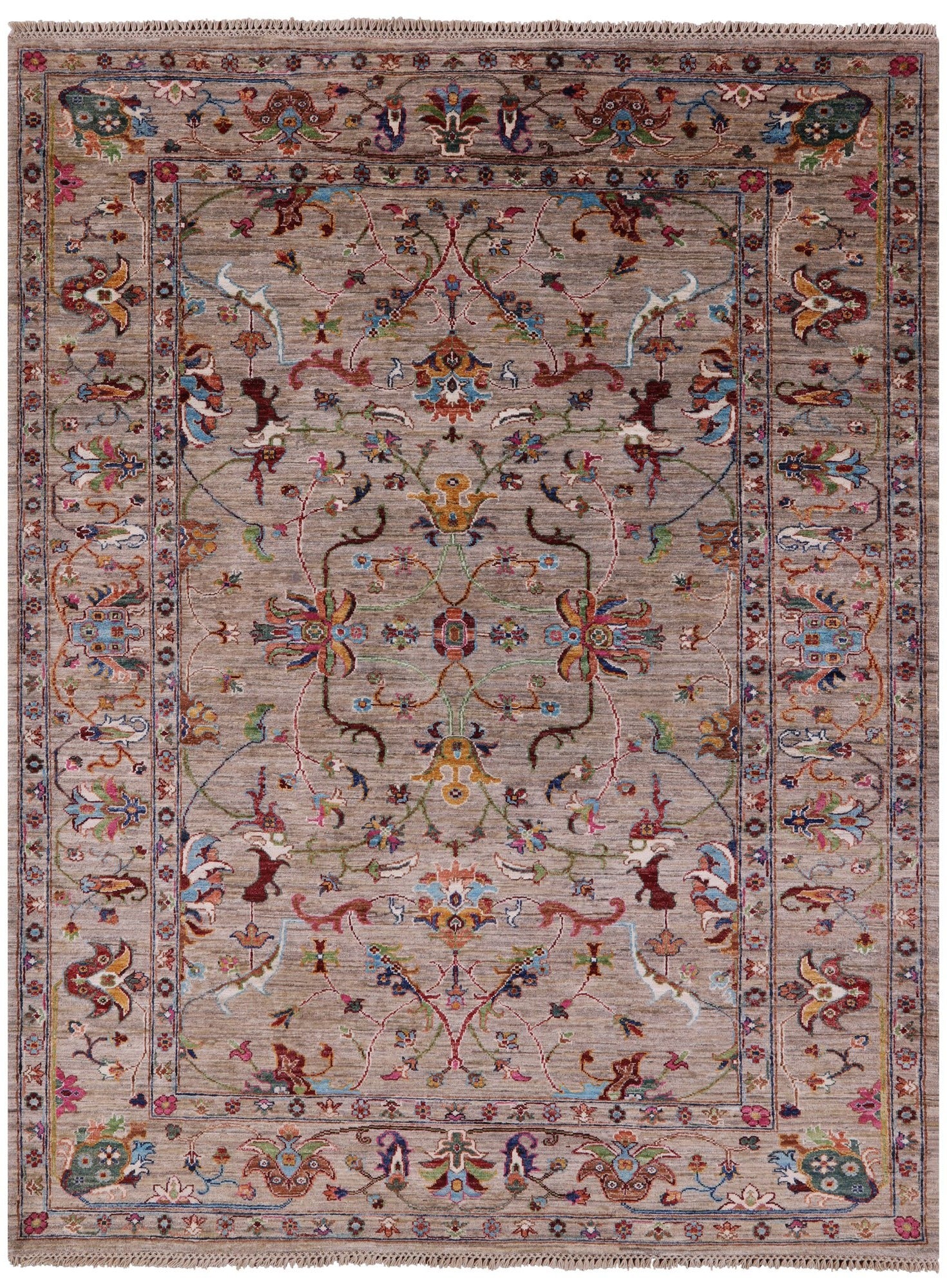 Peshawar Hand Knotted Wool Rug - 5' 8" X 7' 5" - Golden Nile