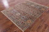 Khorjin Persian Gabbeh Hand Knotted Wool Rug - 5' 1" X 6' 6" - Golden Nile
