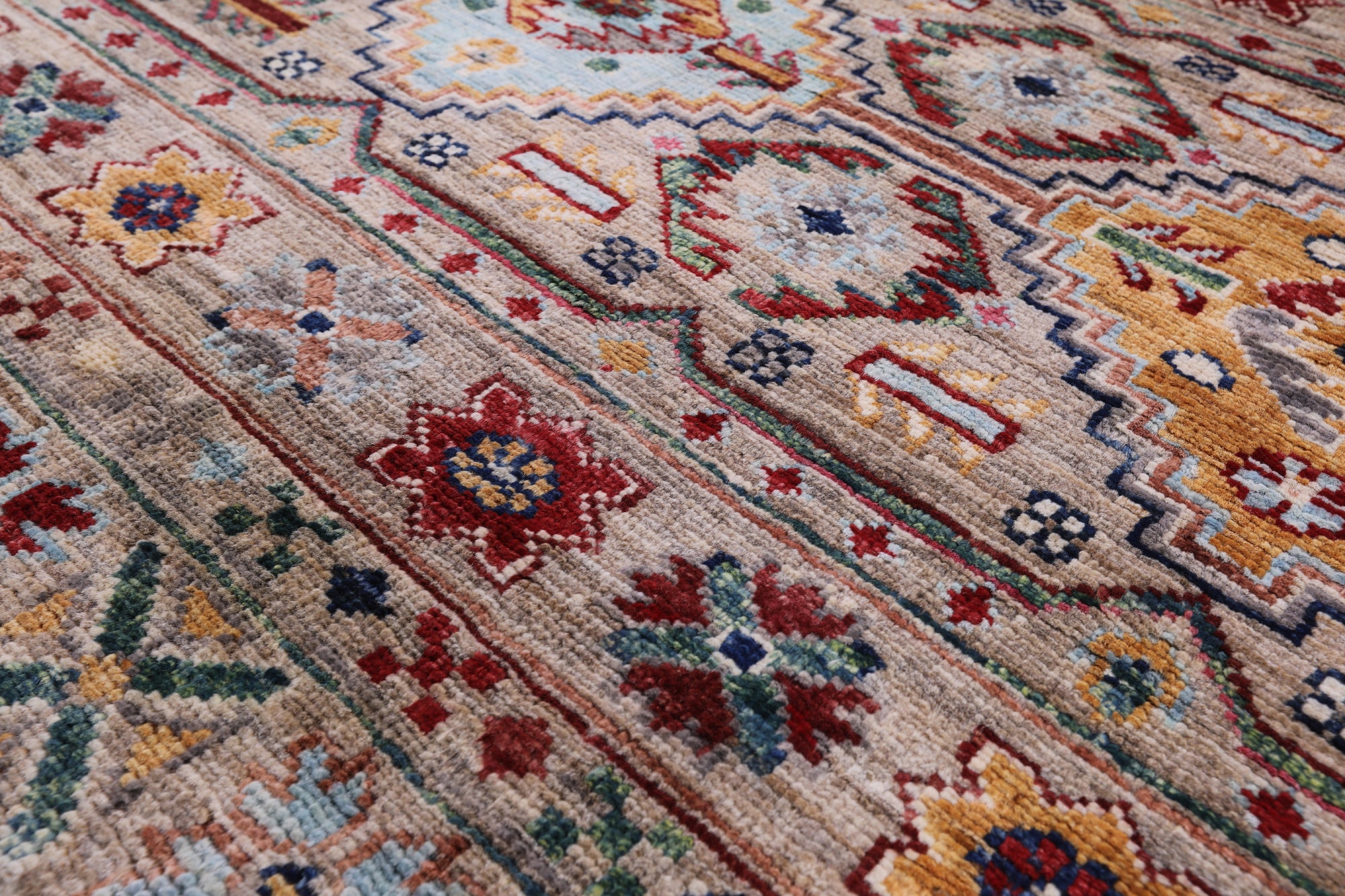 Khorjin Persian Gabbeh Hand Knotted Wool Rug - 5' 2" X 6' 8" - Golden Nile
