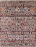 Khorjin Persian Gabbeh Hand Knotted Wool Rug - 5' 2" X 6' 8" - Golden Nile