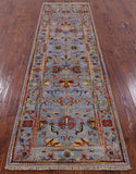 Peshawar Hand Knotted Wool Runner Rug - 2' 9" X 9' 9" - Golden Nile