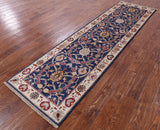 Blue Peshawar Handmade Wool Runner Rug - 2' 9" X 9' 11" - Golden Nile