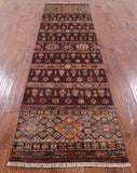 Khorjin Persian Gabbeh Hand Knotted Wool Runner Rug - 2' 8" X 9' 10" - Golden Nile