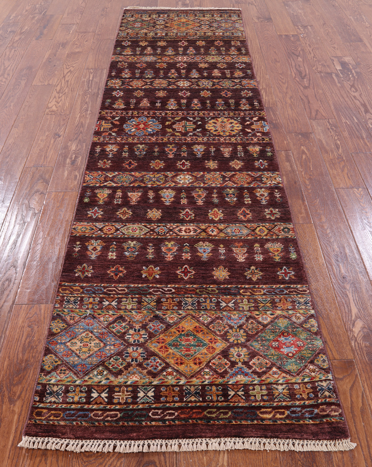 Khorjin Persian Gabbeh Hand Knotted Wool Runner Rug - 2' 8" X 9' 10" - Golden Nile