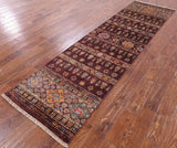 Khorjin Persian Gabbeh Hand Knotted Wool Runner Rug - 2' 8" X 9' 10" - Golden Nile