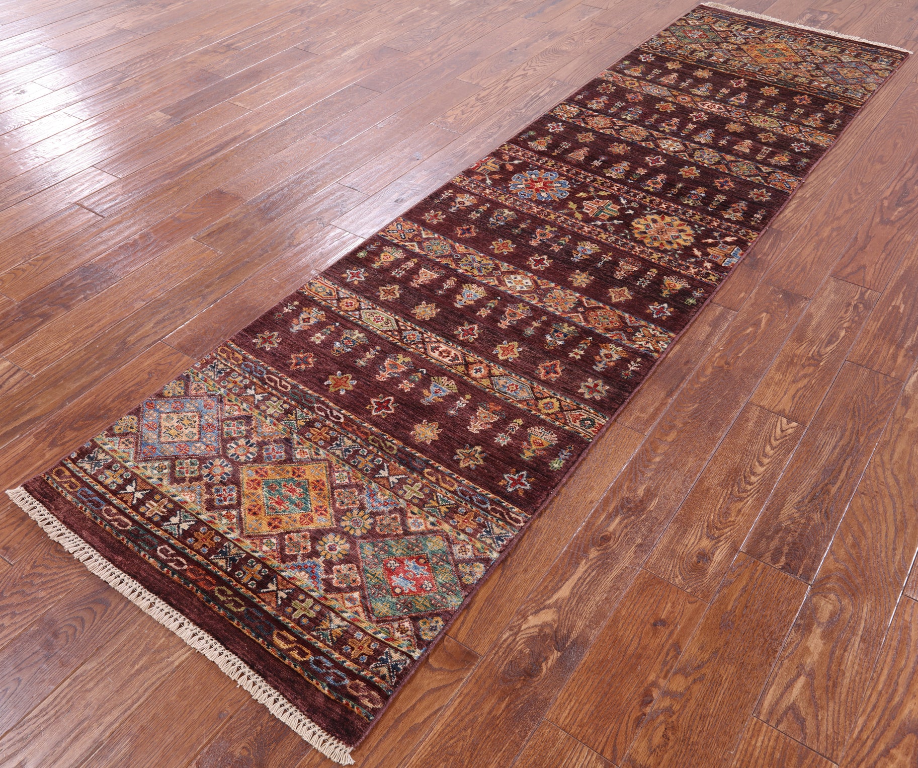 Khorjin Persian Gabbeh Hand Knotted Wool Runner Rug - 2' 8" X 9' 10" - Golden Nile