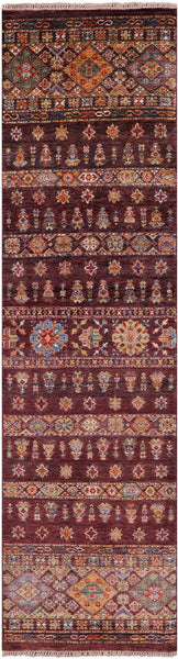 Khorjin Persian Gabbeh Hand Knotted Wool Runner Rug - 2' 8" X 9' 10" - Golden Nile