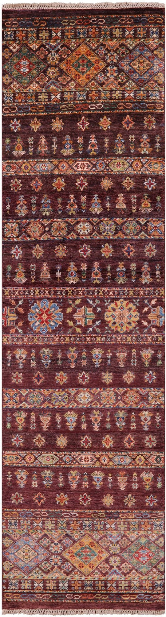 Khorjin Persian Gabbeh Hand Knotted Wool Runner Rug - 2' 8" X 9' 10" - Golden Nile