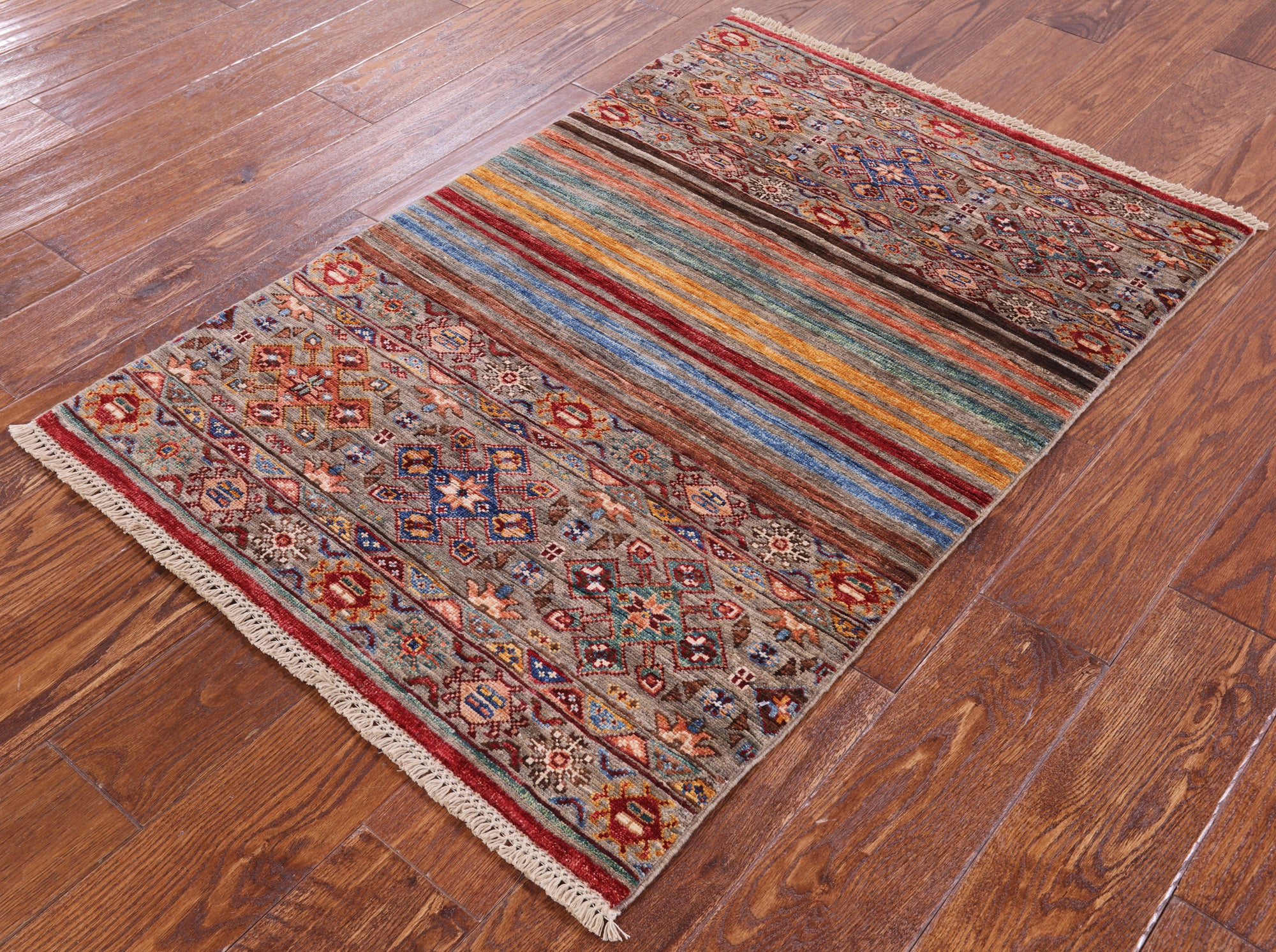 Khorjin Persian Gabbeh Handmade Wool Rug - 2' 7" X 3' 9" - Golden Nile
