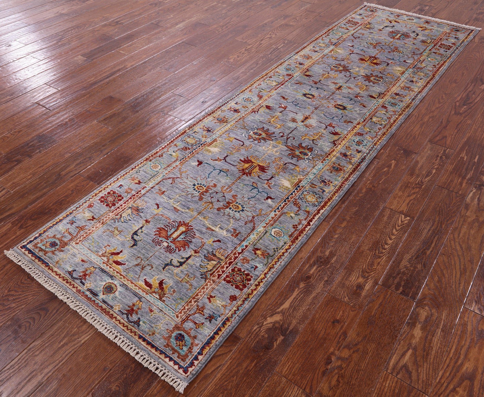 Peshawar Hand Knotted Wool Runner Rug - 2' 9" X 9' 8" - Golden Nile