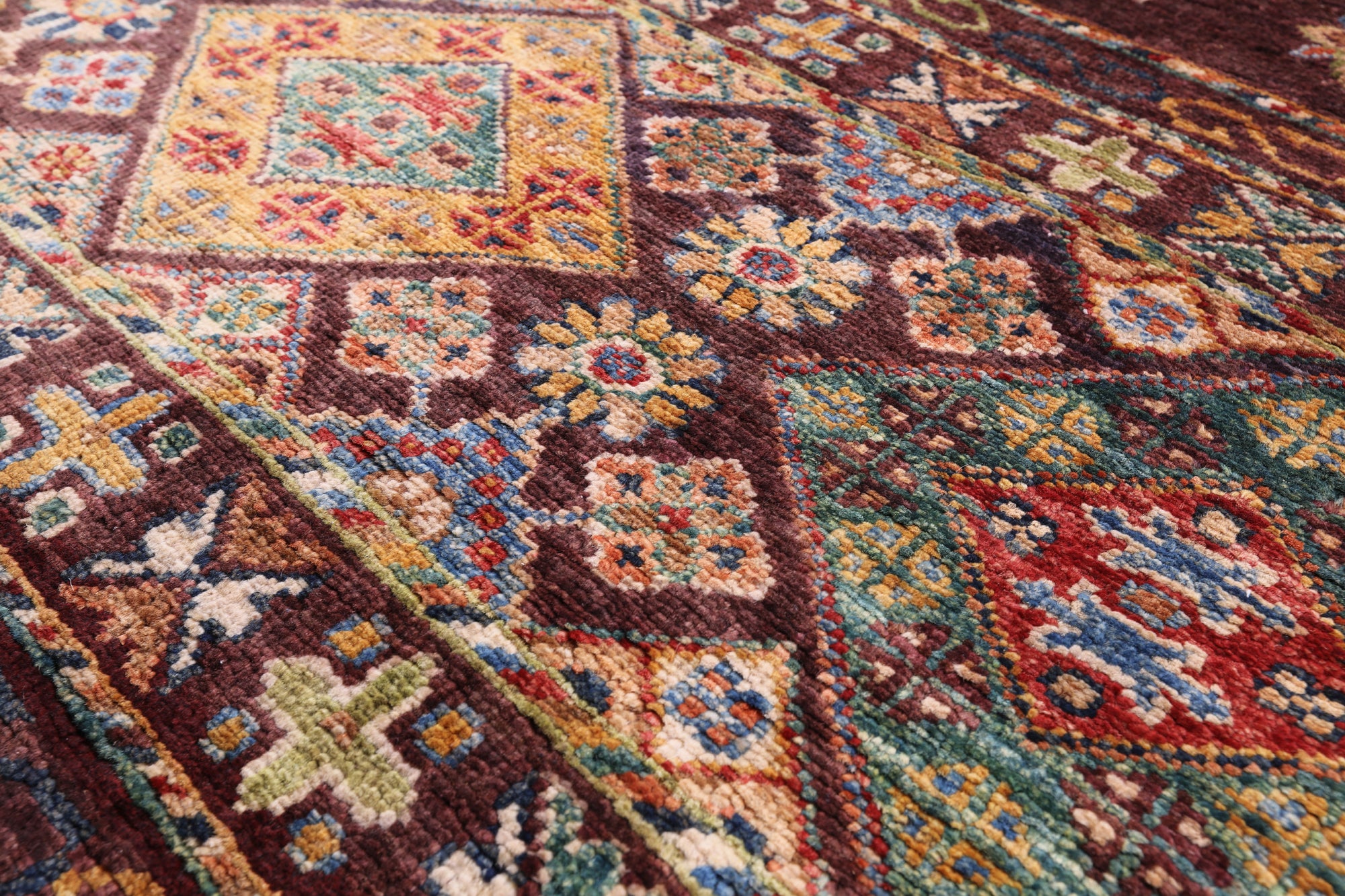 Khorjin Persian Gabbeh Handmade Wool Runner Rug - 2' 9" X 9' 10" - Golden Nile