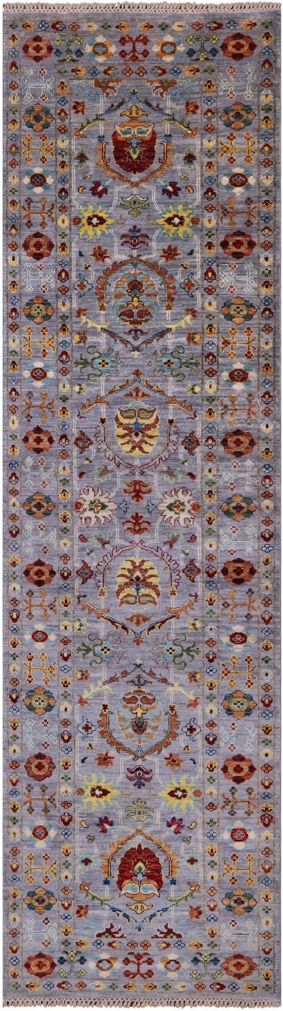 Grey Peshawar Hand Knotted Wool Runner Rug - 2' 9" X 9' 10" - Golden Nile