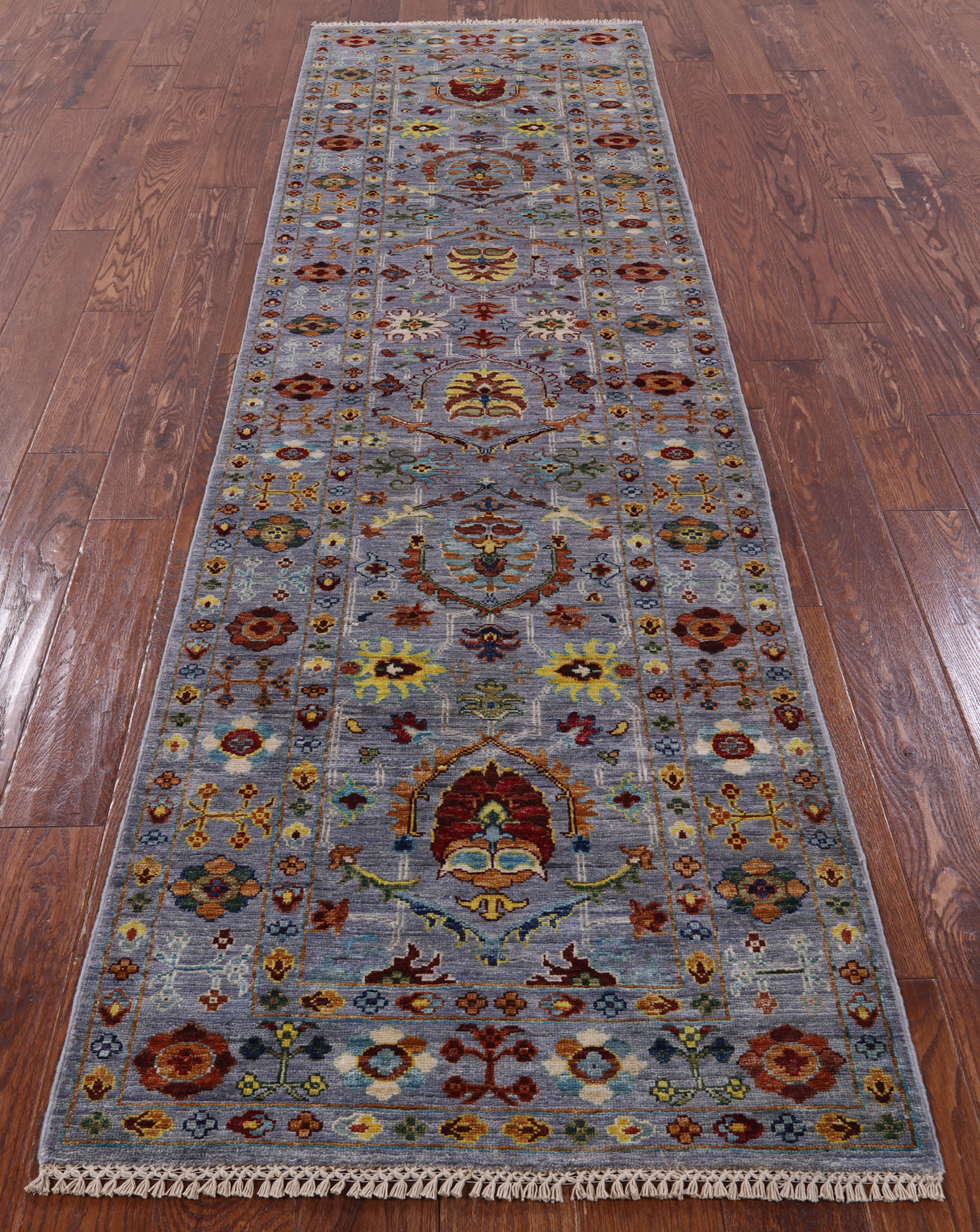 Grey Peshawar Hand Knotted Wool Runner Rug - 2' 9" X 9' 10" - Golden Nile