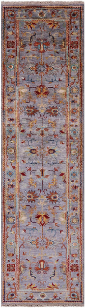 Peshawar Handmade Wool Runner Rug - 2' 8" X 9' 8" - Golden Nile