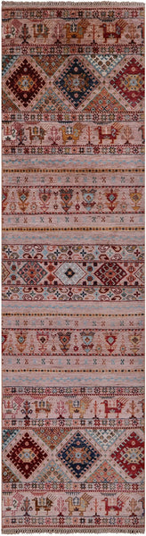 Tribal Persian Gabbeh Hand Knotted Wool Runner Rug - 2' 9" X 9' 10" - Golden Nile