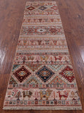 Tribal Persian Gabbeh Hand Knotted Wool Runner Rug - 2' 9" X 9' 10" - Golden Nile
