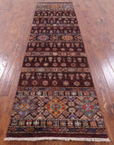 Khorjin Persian Gabbeh Hand Knotted Wool Runner Rug - 2' 9" X 9' 11" - Golden Nile