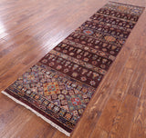 Khorjin Persian Gabbeh Hand Knotted Wool Runner Rug - 2' 9" X 9' 11" - Golden Nile