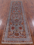 Grey Peshawar Handmade Wool Runner Rug - 2' 8" X 9' 9" - Golden Nile