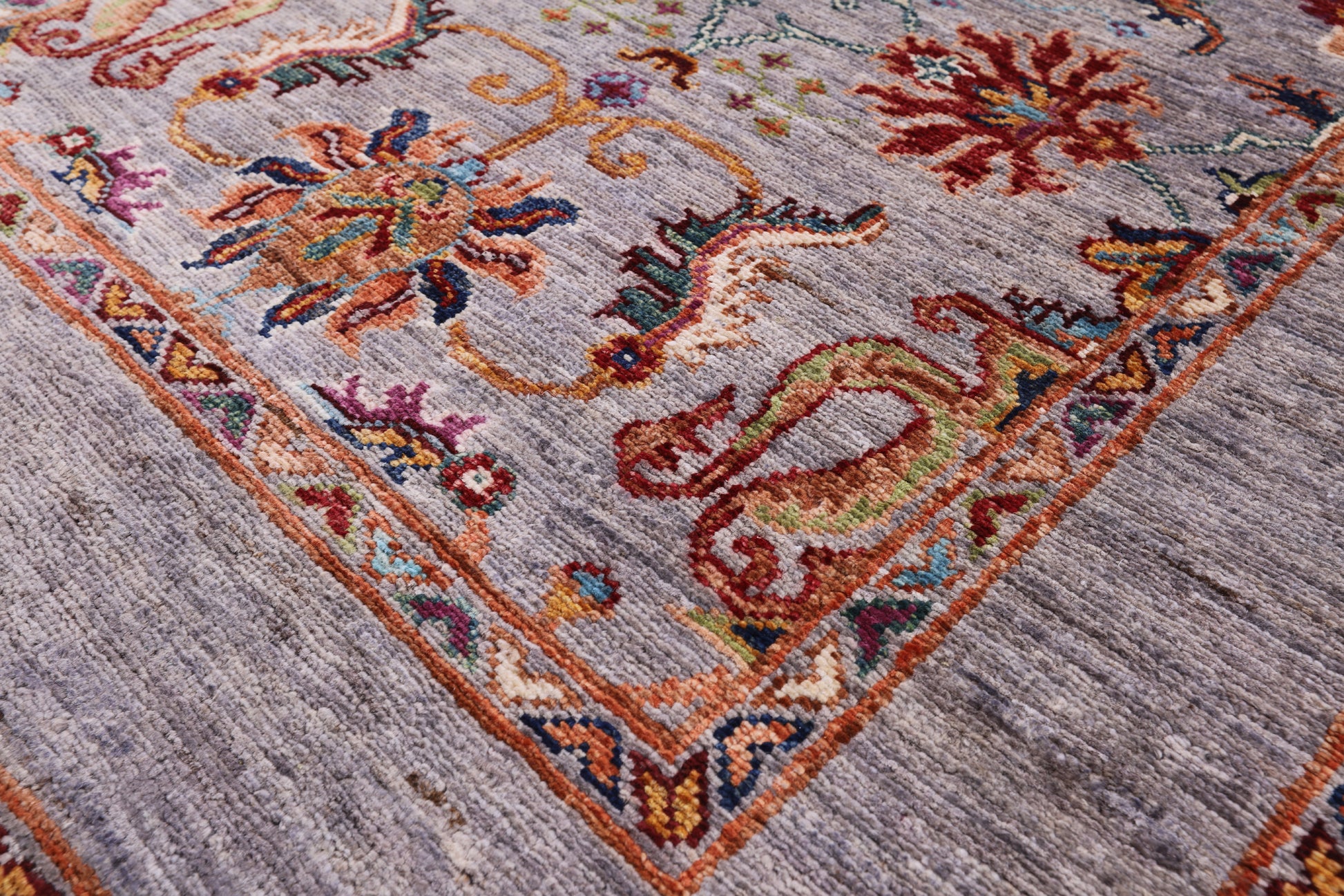 Grey Peshawar Handmade Wool Runner Rug - 2' 8" X 9' 9" - Golden Nile