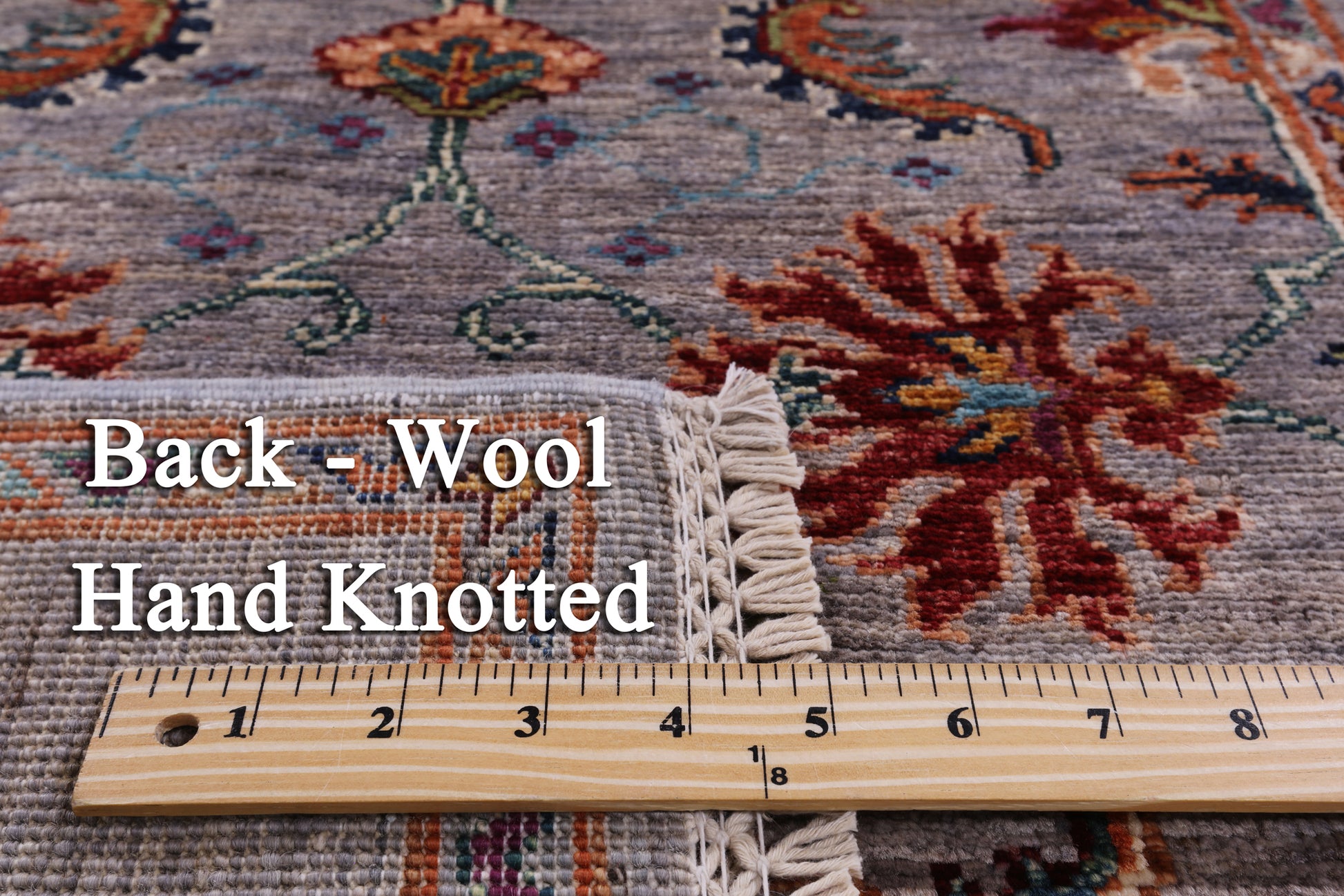 Grey Peshawar Handmade Wool Runner Rug - 2' 8" X 9' 9" - Golden Nile